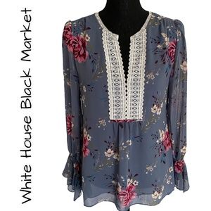 WHITE HOUSE BLACK MARKET Gorgeous Flowy Blouse, Size 4
